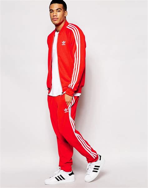 red adidas originals tracksuit